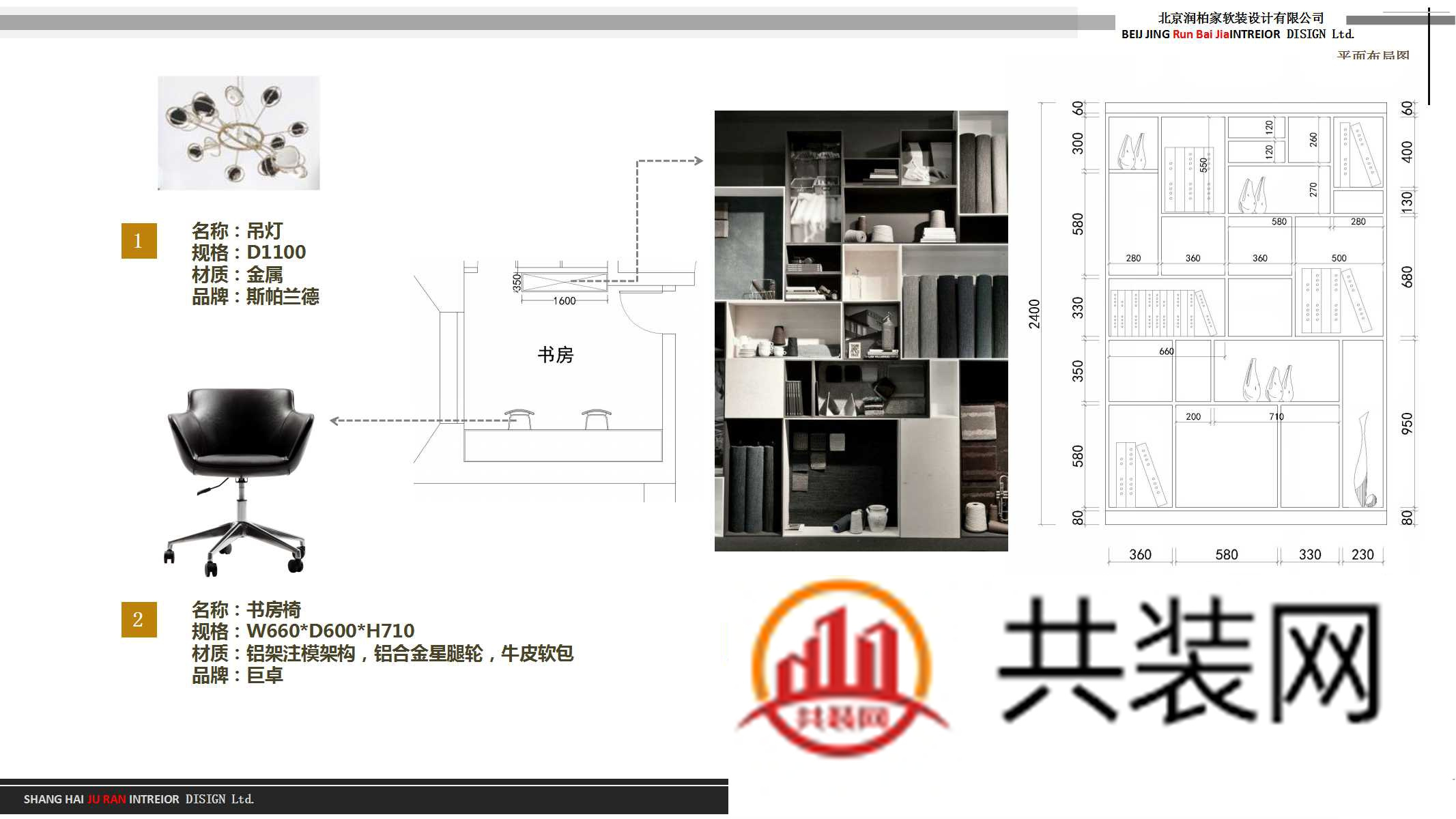 书房饰品、家具规格详细介绍方案