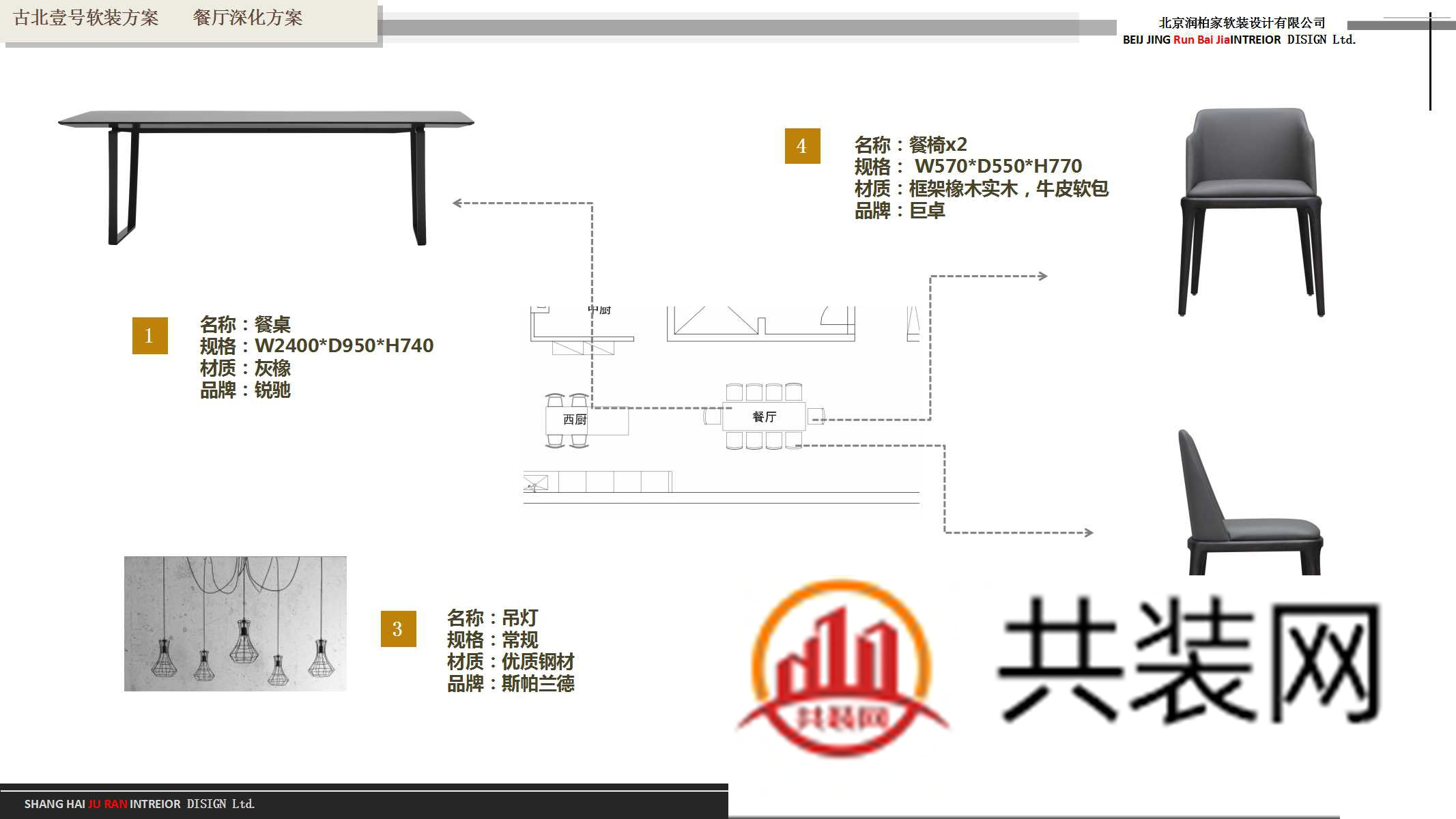 餐厅家具饰品设计规格详细介绍方案