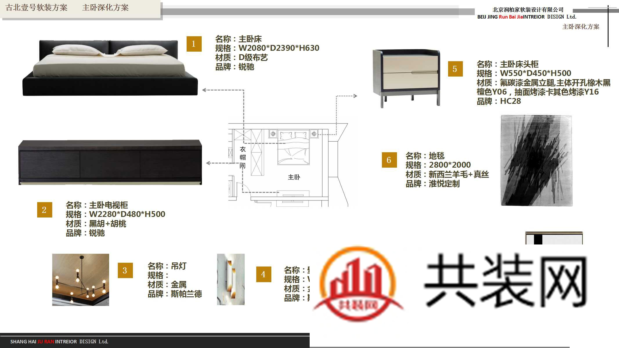 主卧家具品规格详细介绍方案