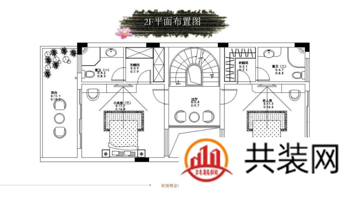 别墅二楼平面布置设计图